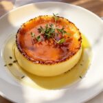 Flan de puerros y queso de cabra