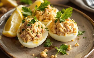 Huevos rellenos de atún y mayonesa: una delizia gourmet!