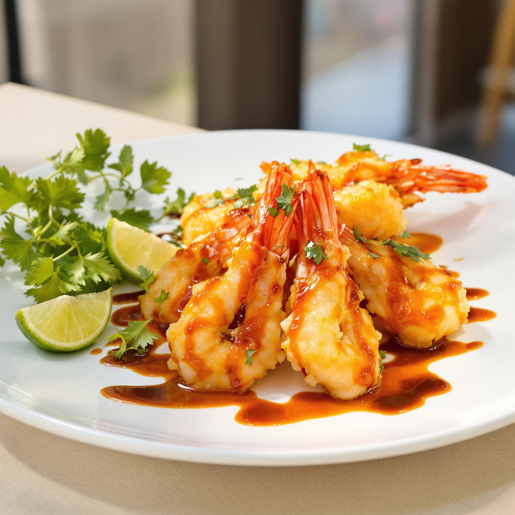 Gambas en tempura con salsa de soja