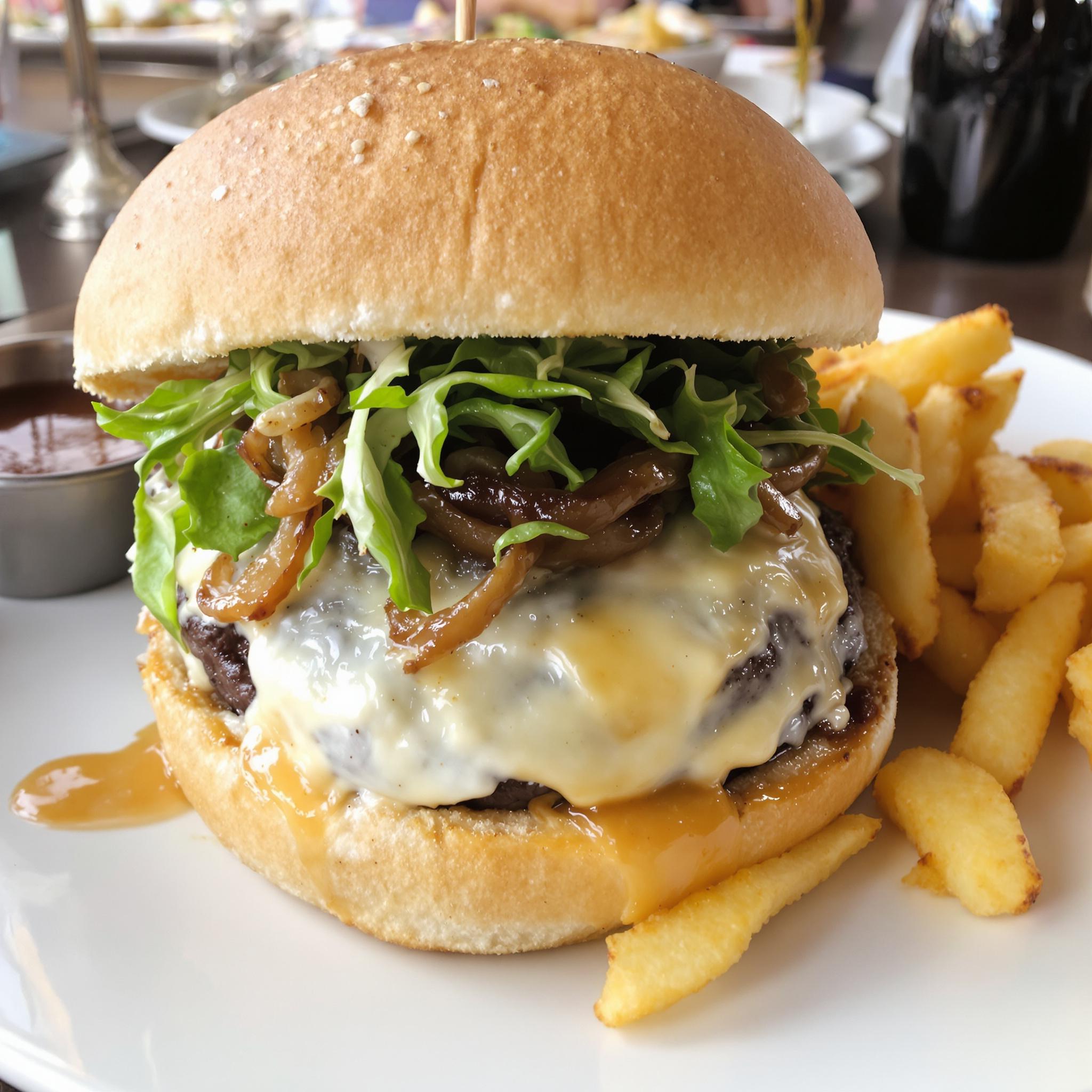 Hamburguesa de ternera con queso brie