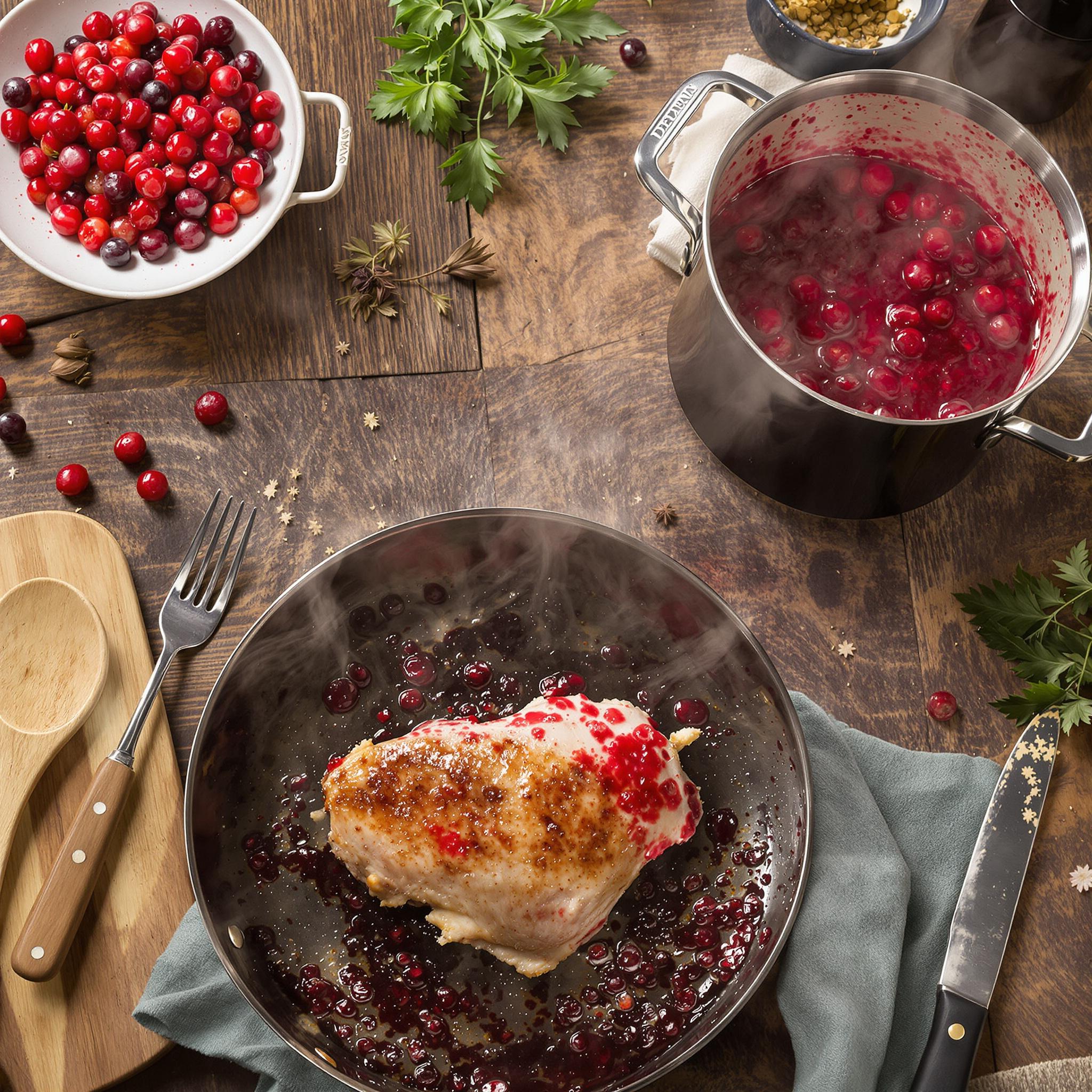 Magret de pato con salsa de frutos rojos
