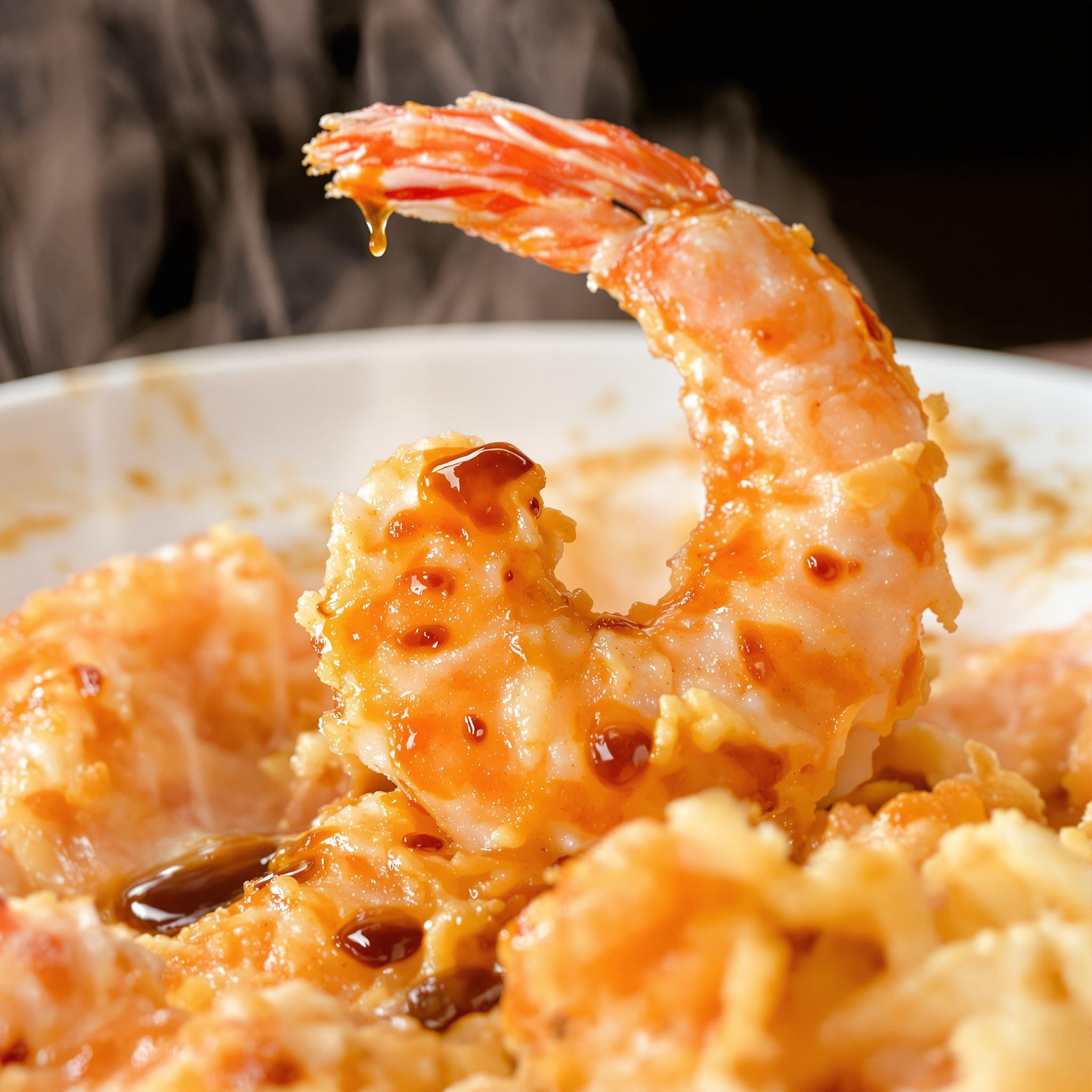 Gambas en tempura con salsa de soja