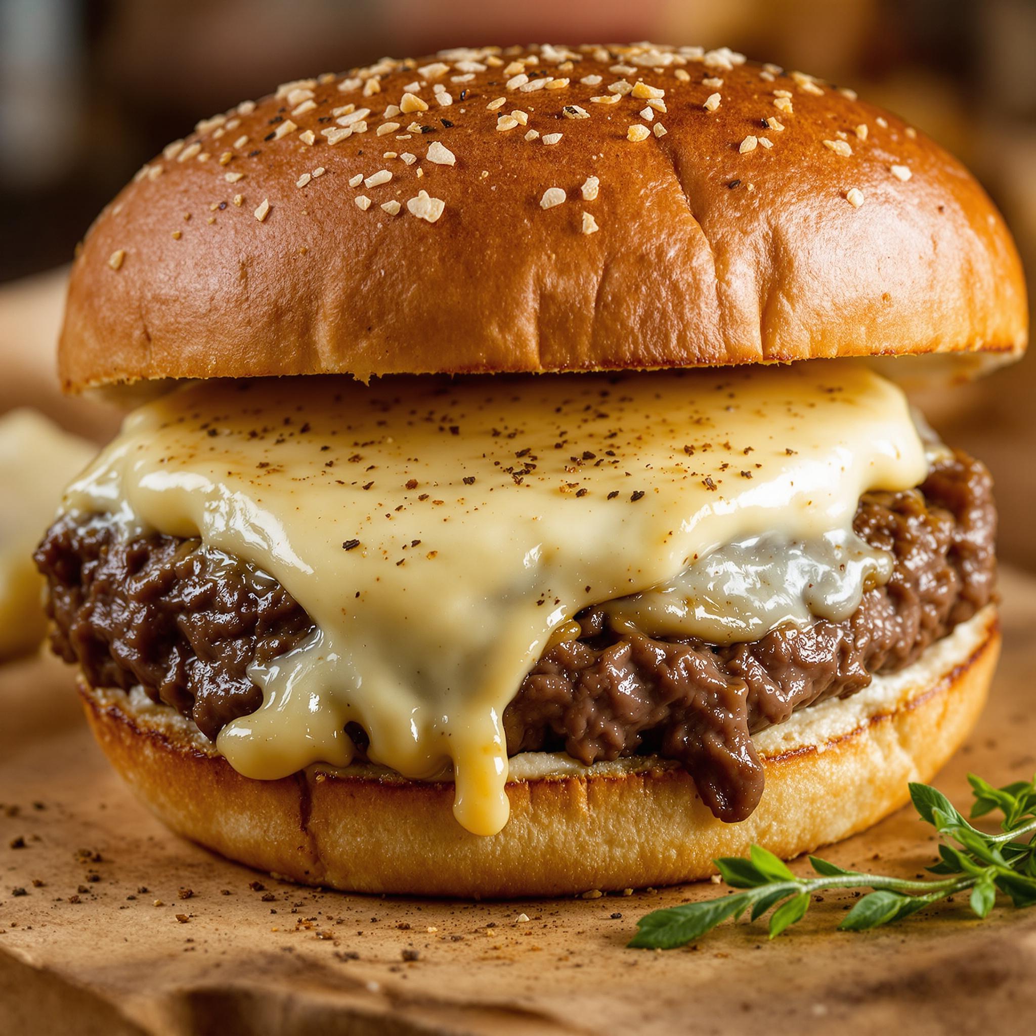 Hamburguesa de ternera con queso brie