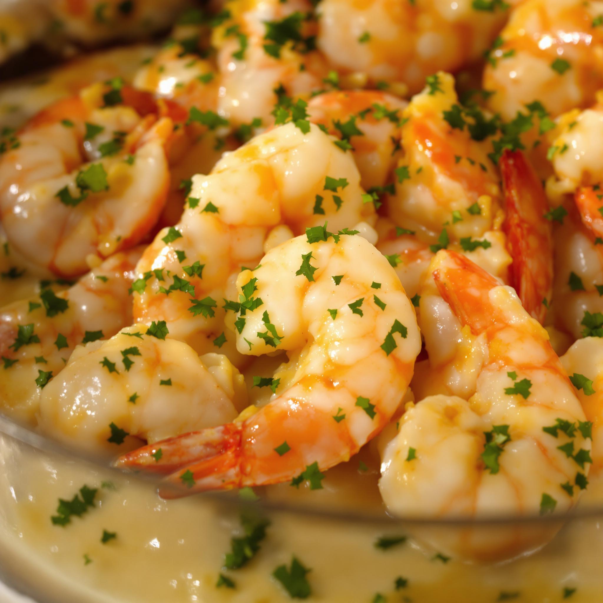 Langostinos al ajillo con vino blanco