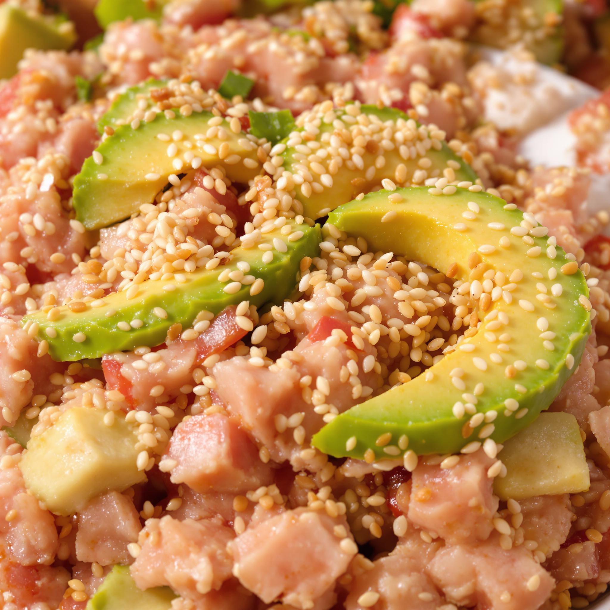 Tartar de atún con aguacate y sésamo