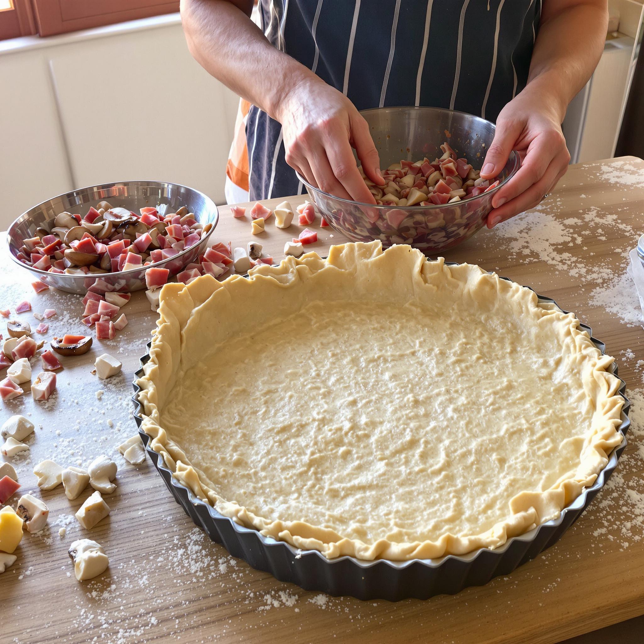 Quiche de champiñones y jamón serrano
