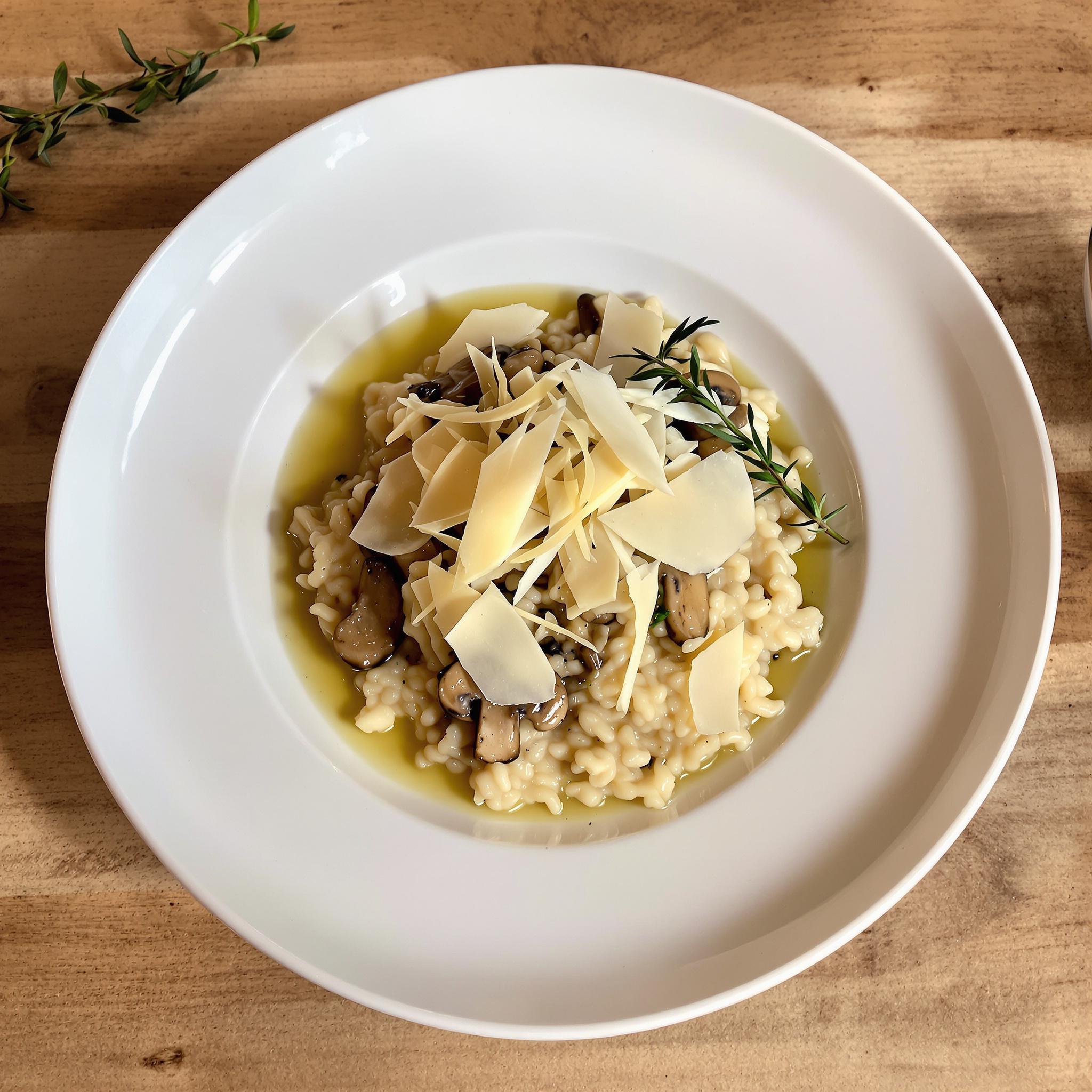 Risotto de setas con queso parmesano