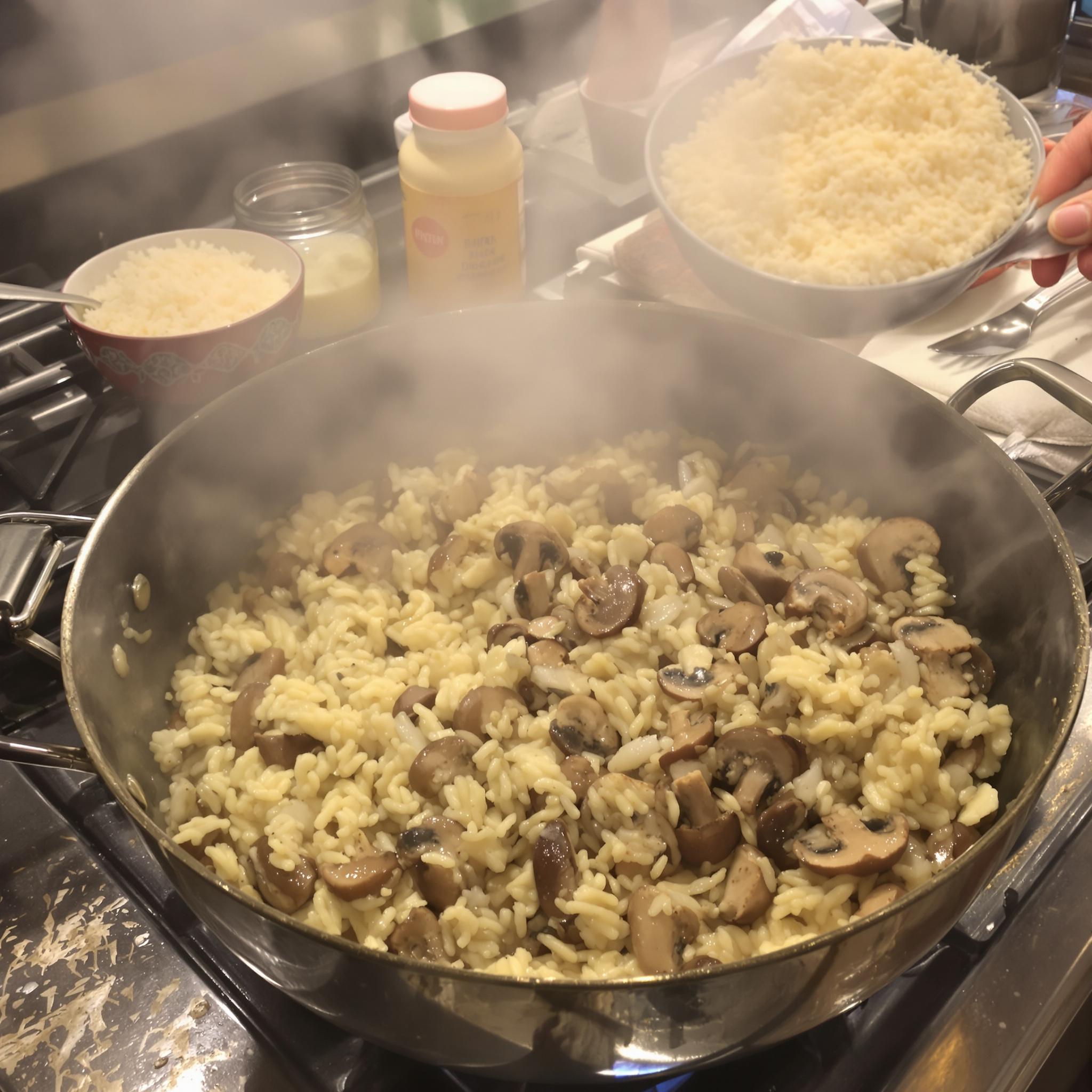 Risotto de setas con queso parmesano
