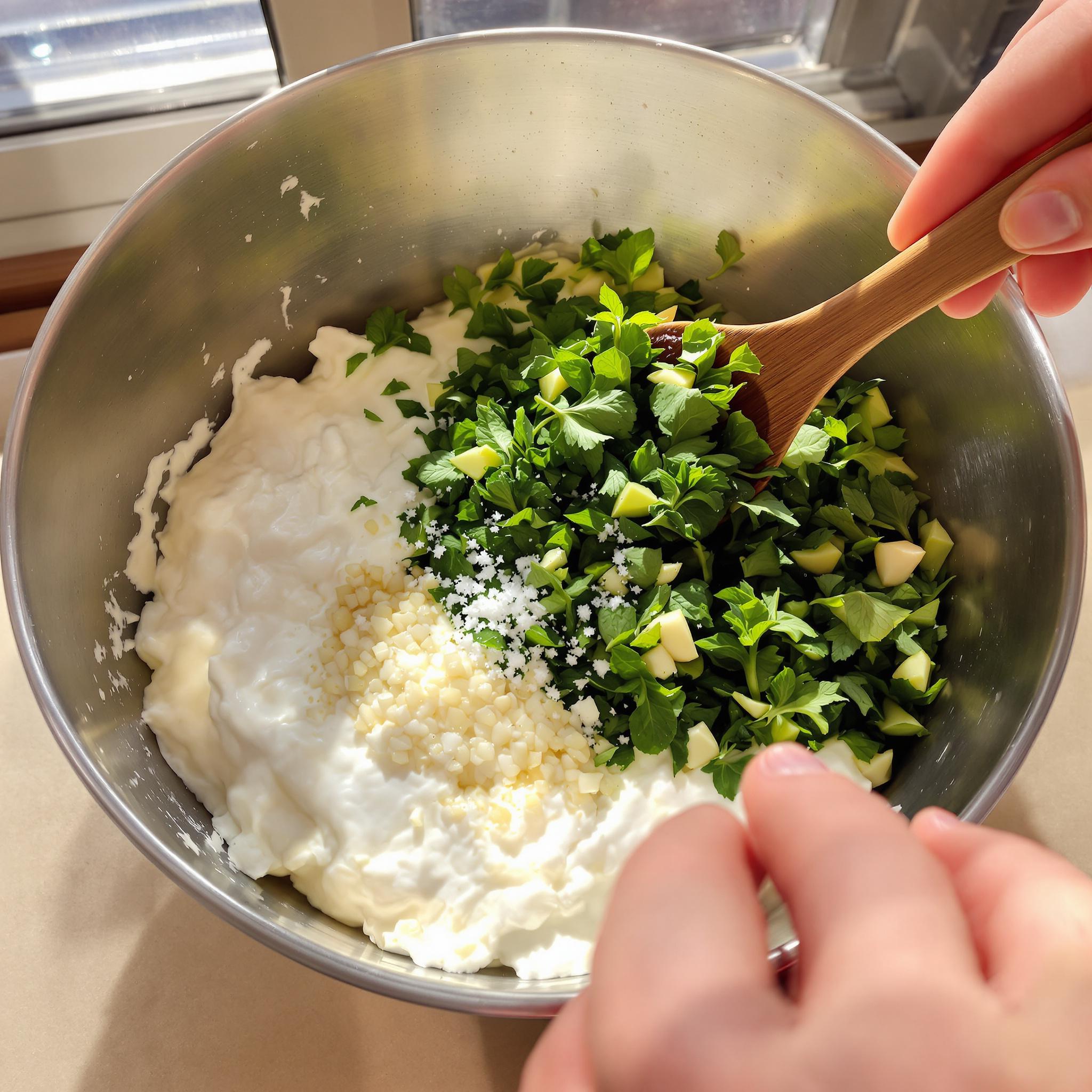 Salsa de yogur con menta y ajo