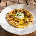 Tortilla de berenjena y queso de cabra