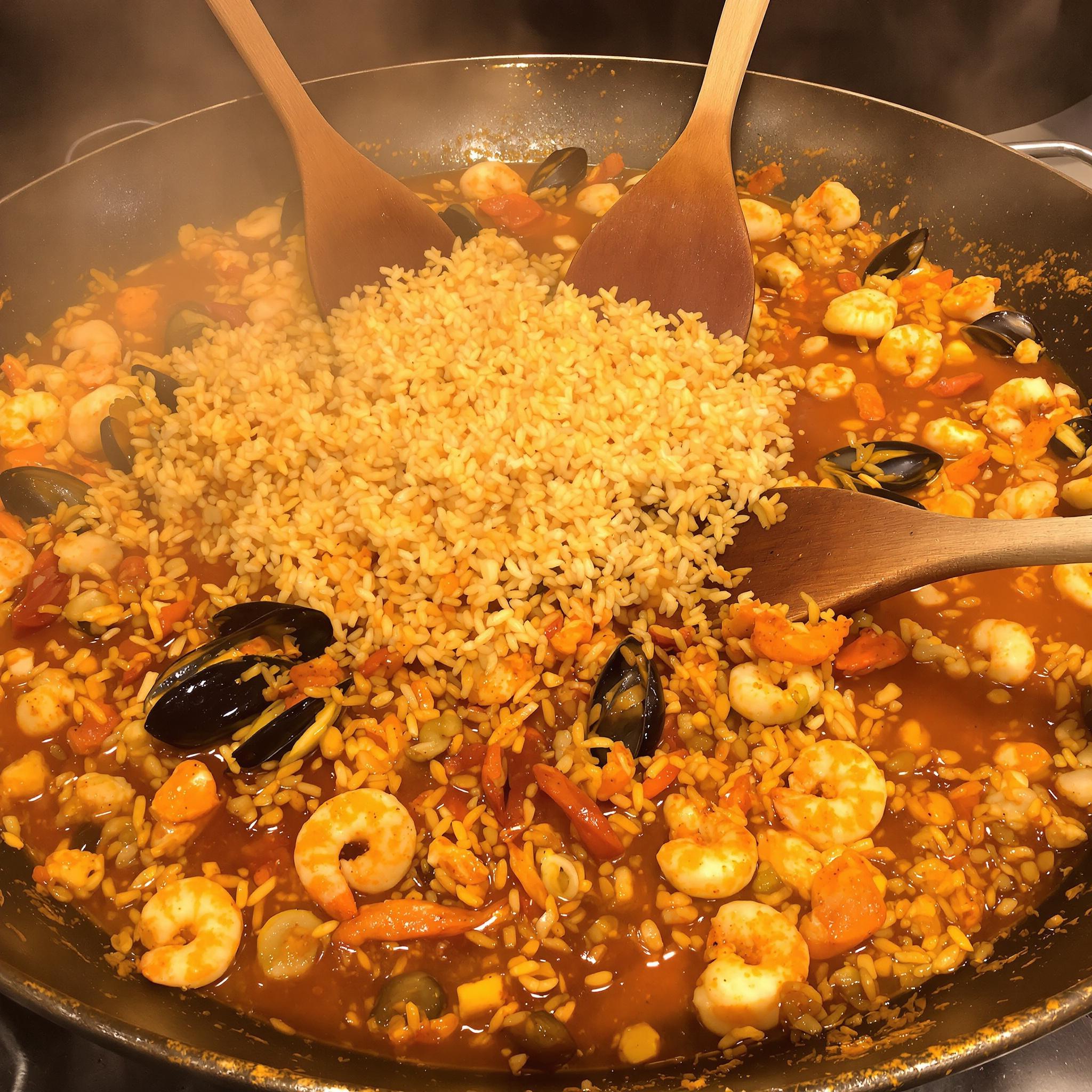 receta de paella de marisco
