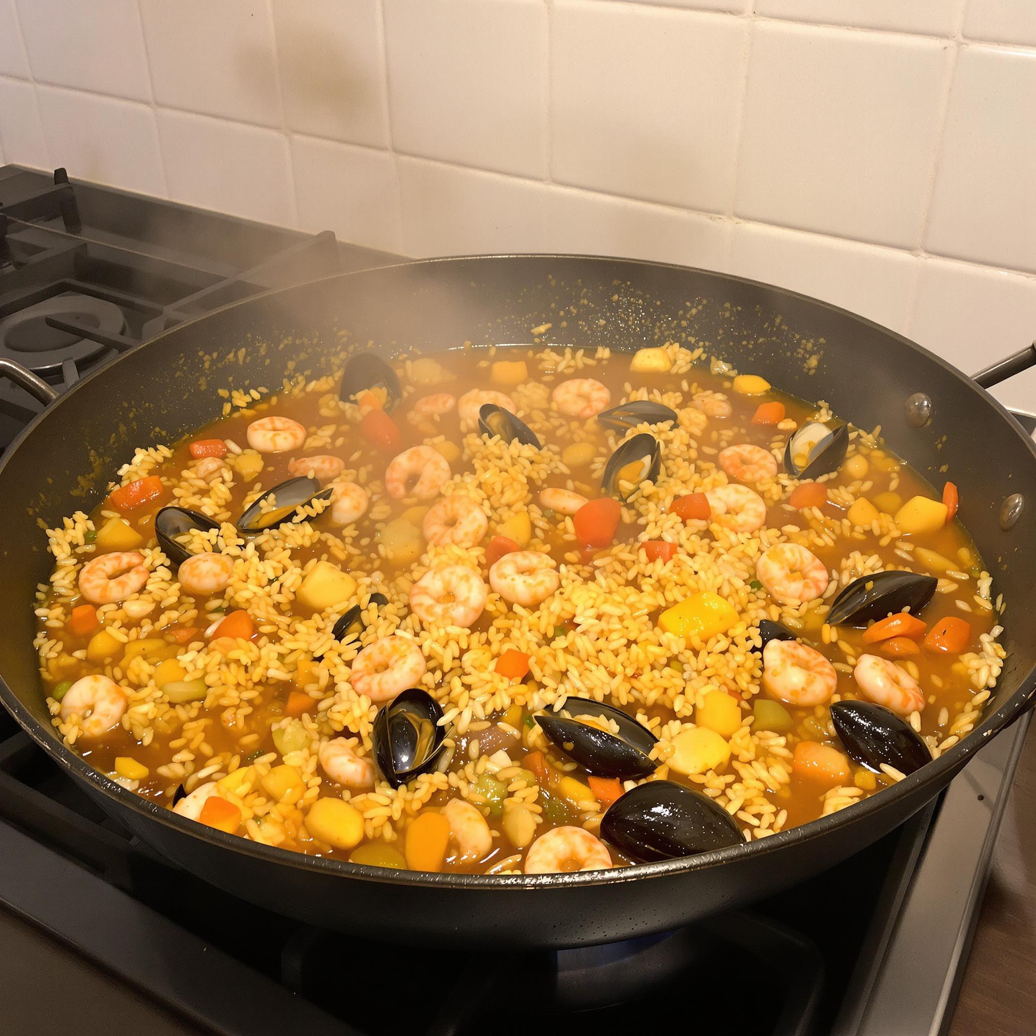 receta paella marisco