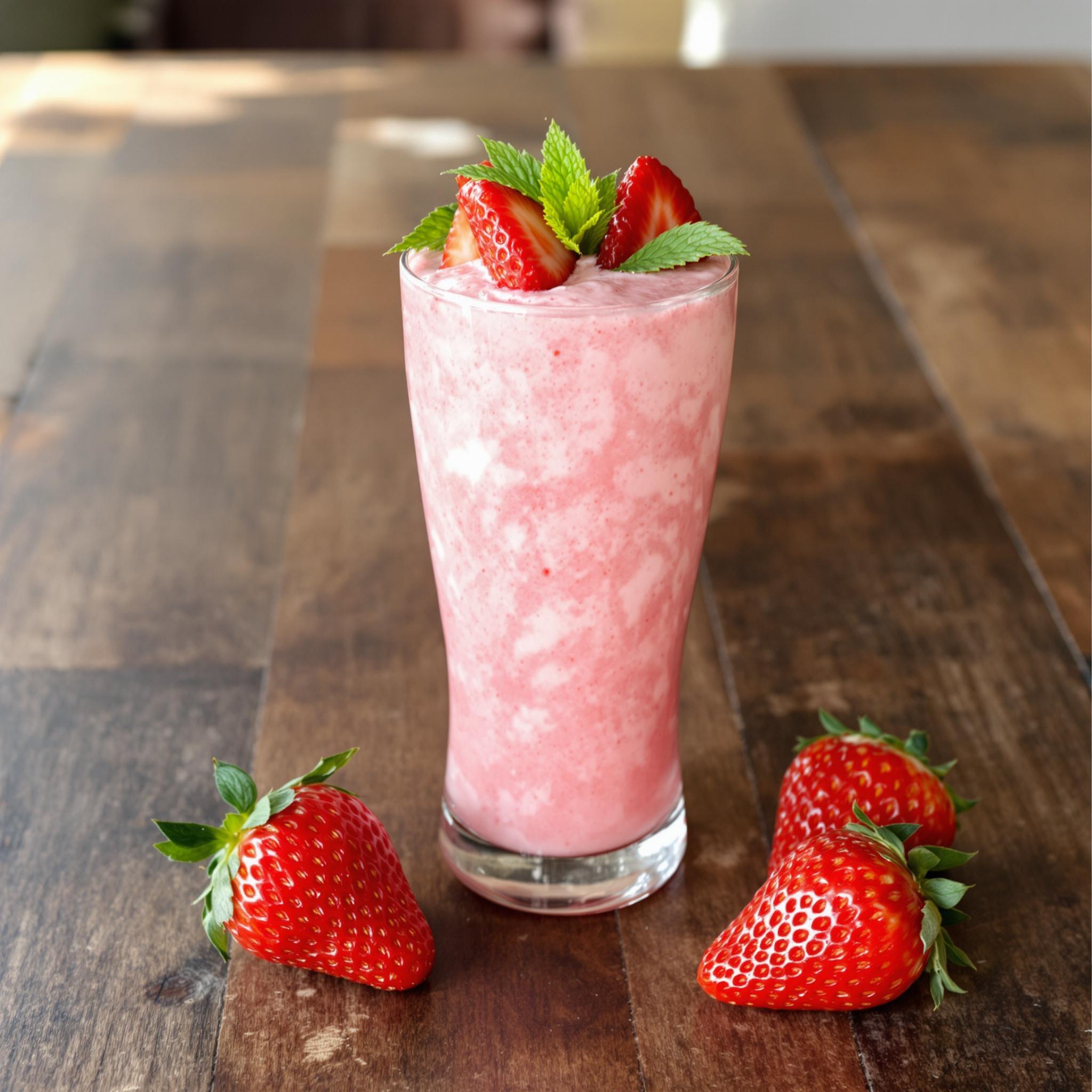 Batido de fresas con leche de almendras