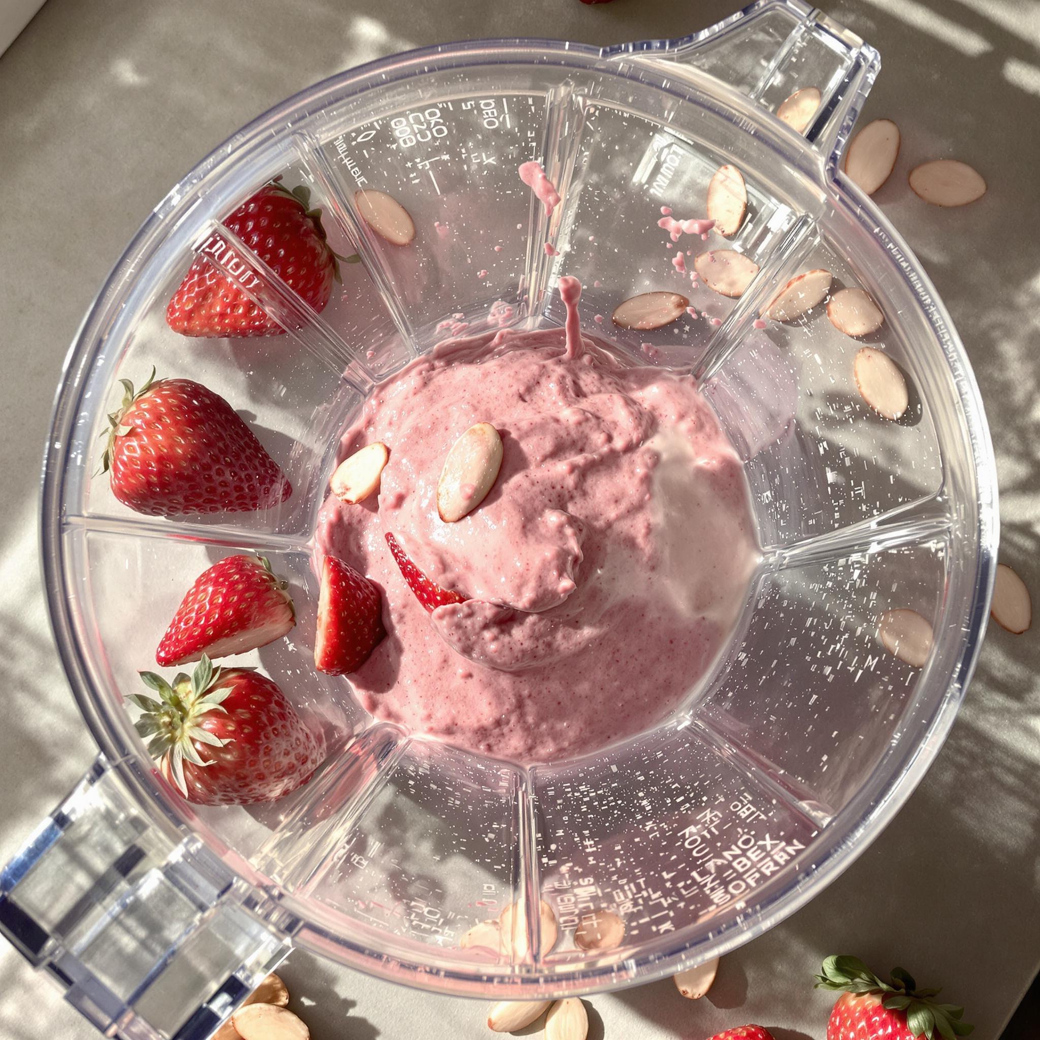 Batido de fresas con leche de almendras