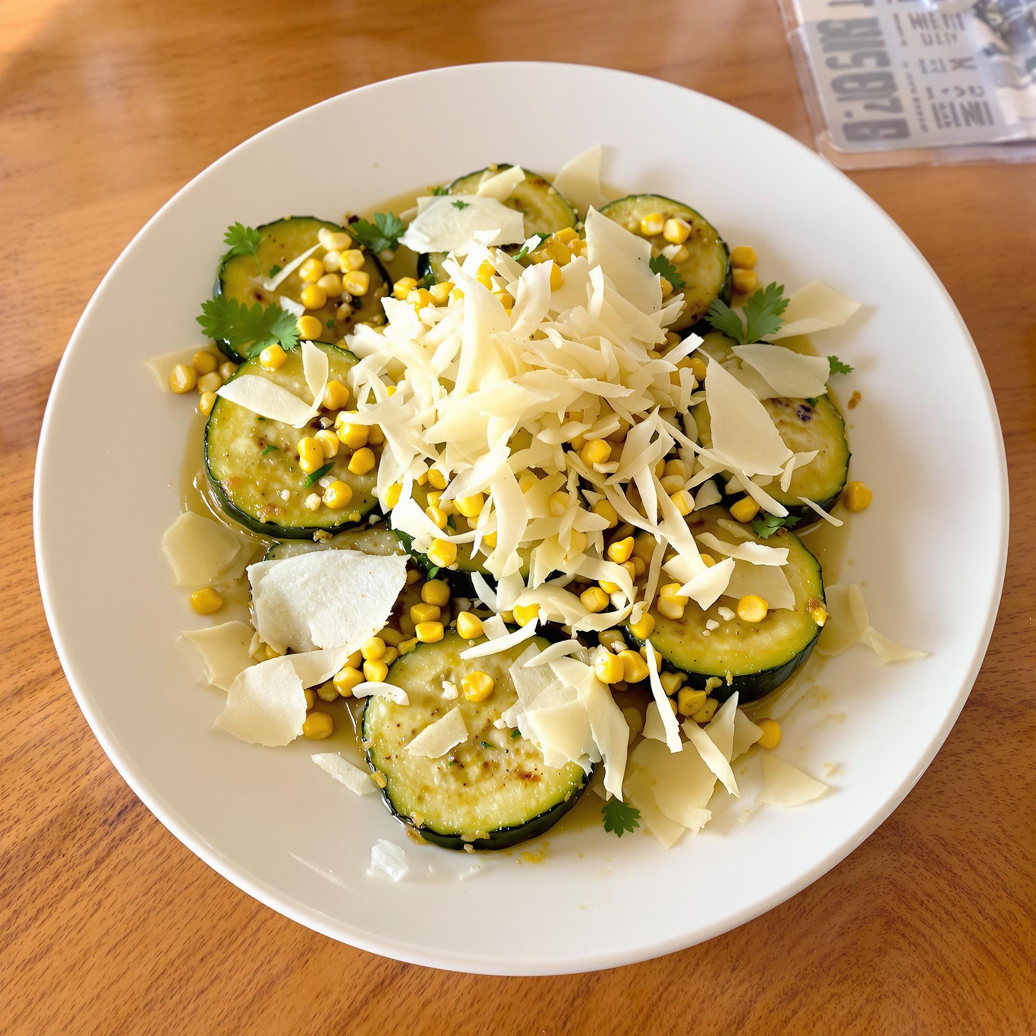 Calabacines salteados con ajo y parmesano