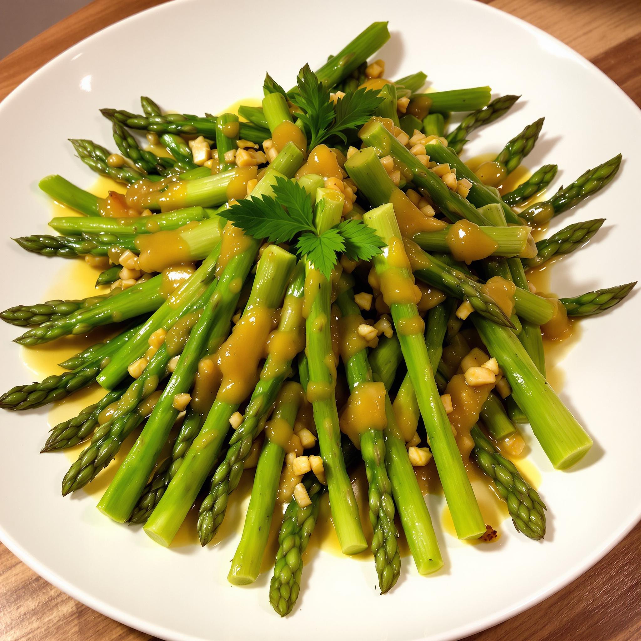 Ensalada de espárragos con vinagreta de mostaza
