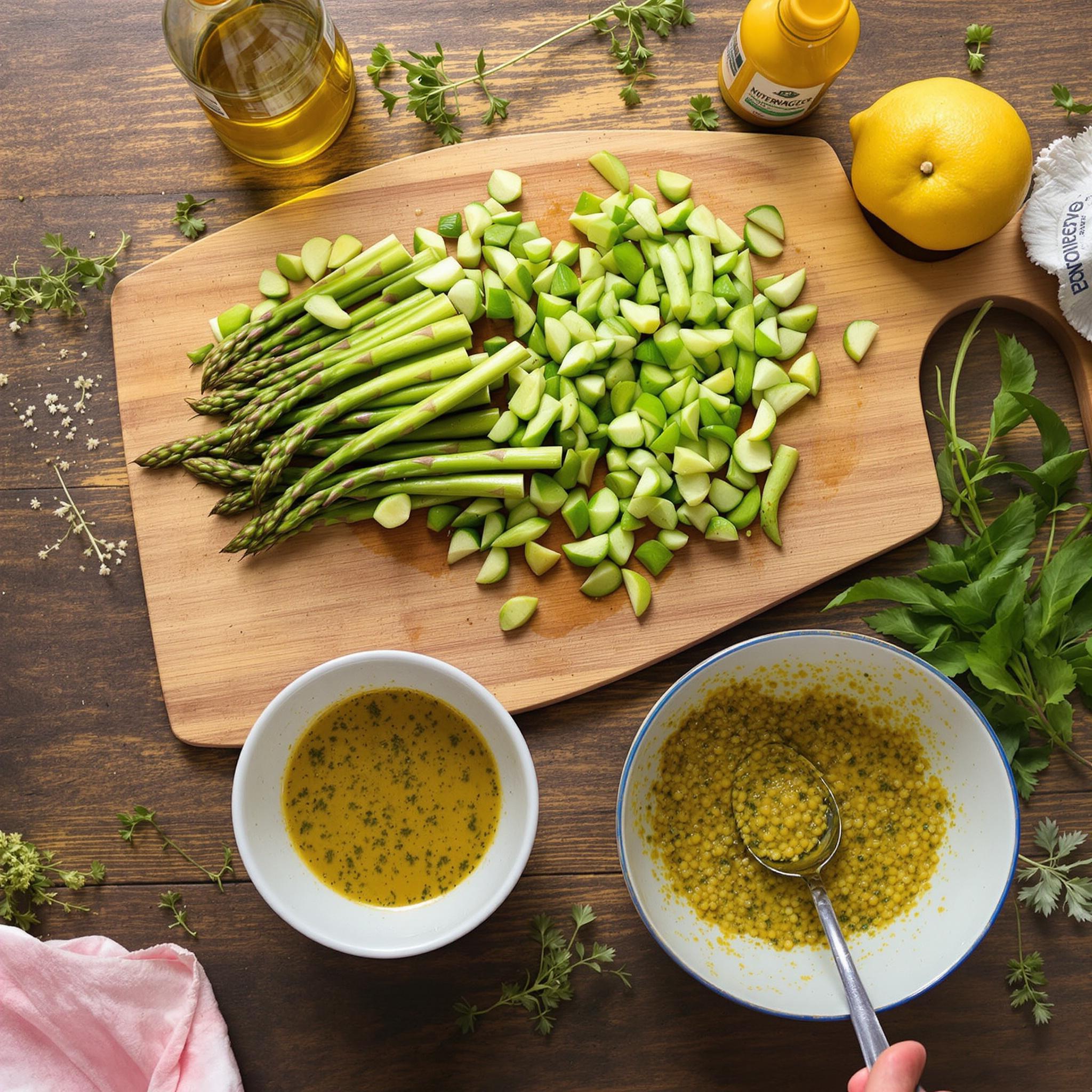 Ensalada de espárragos con vinagreta de mostaza