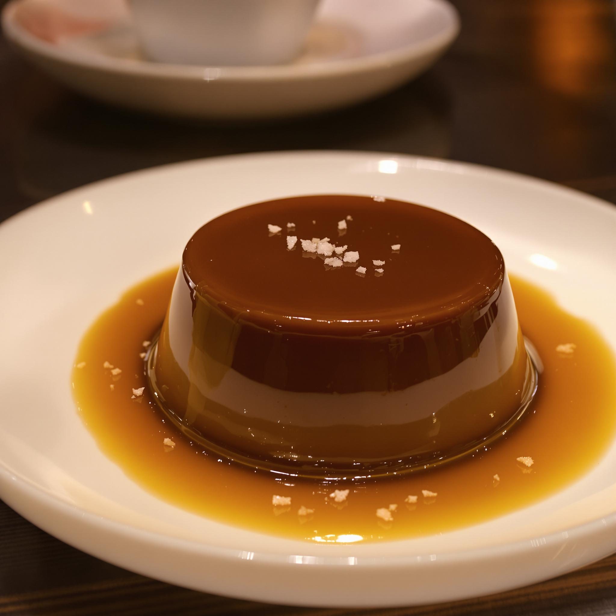 Flan de chocolate con caramelo salado
