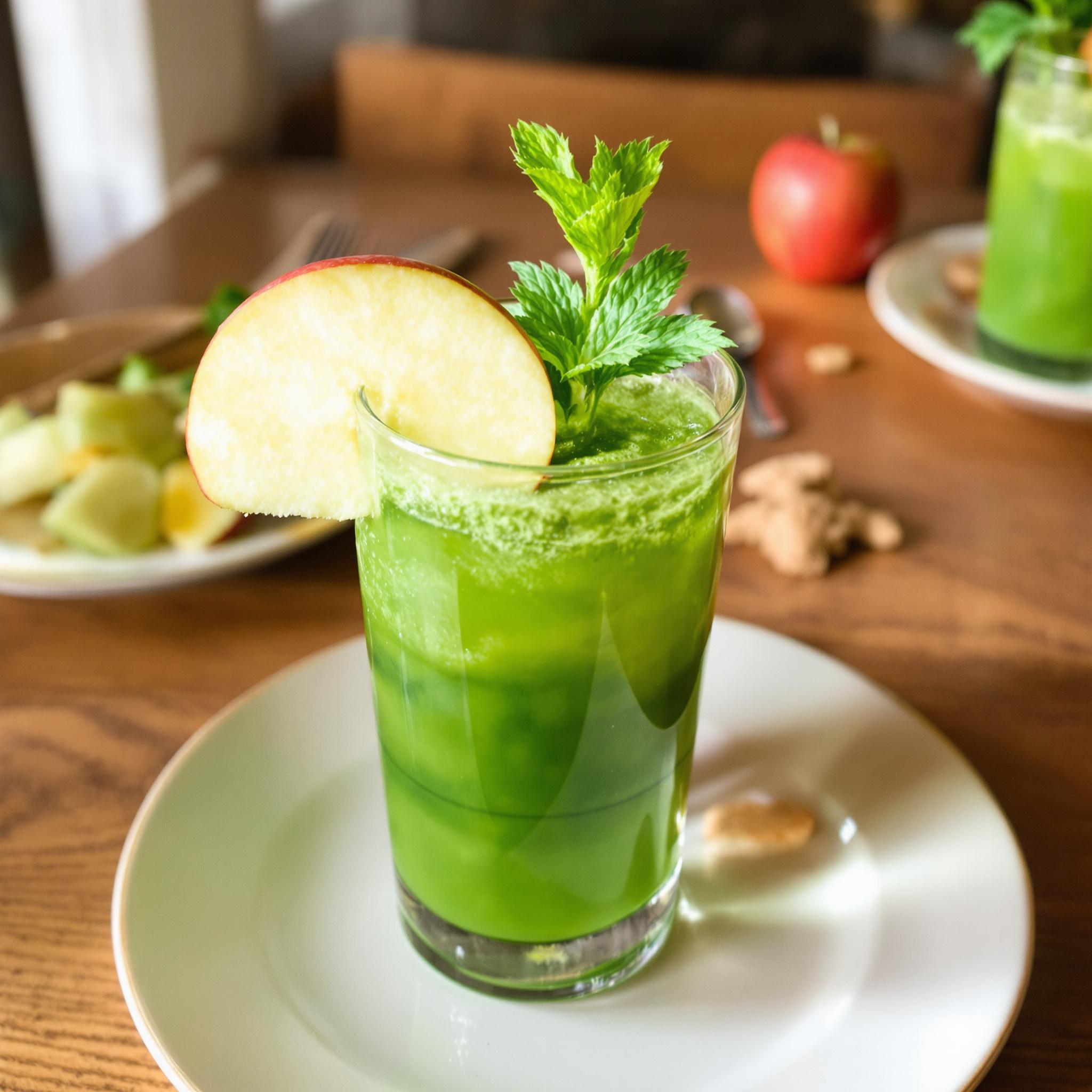 Jugo detox de apio, manzana y jengibre