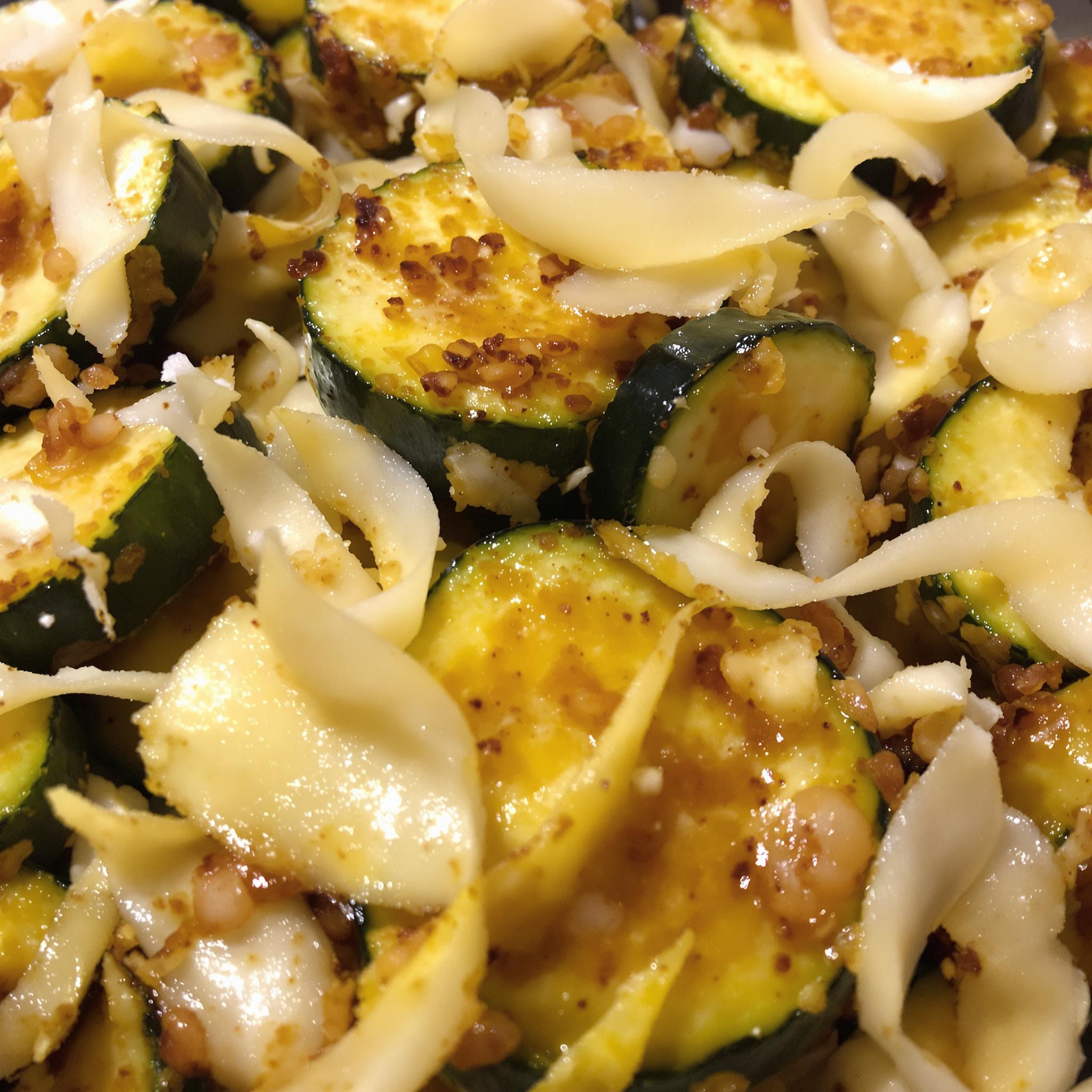 Calabacines salteados con ajo y parmesano