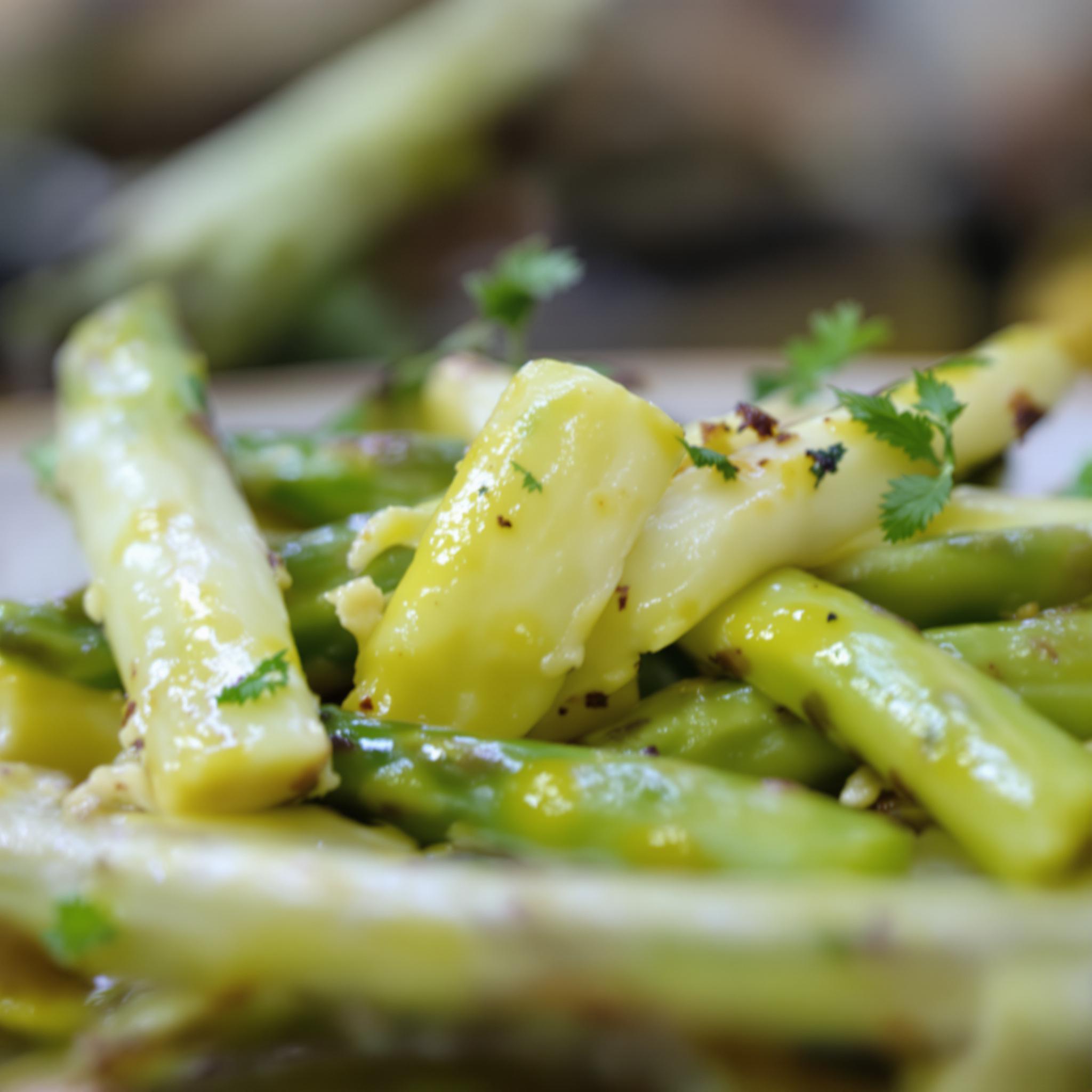 Ensalada de espárragos con vinagreta de mostaza