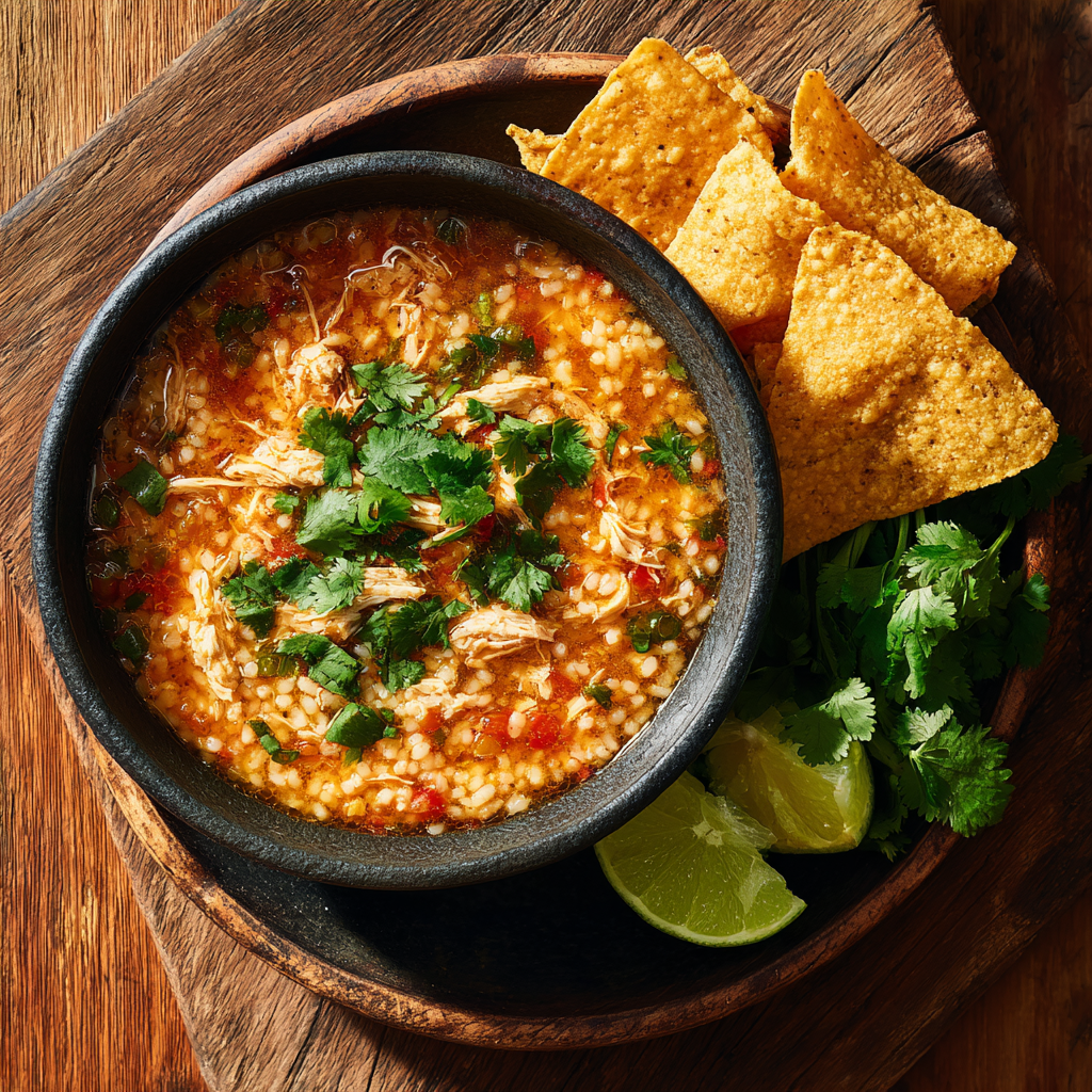 sopa de arroz con pollo