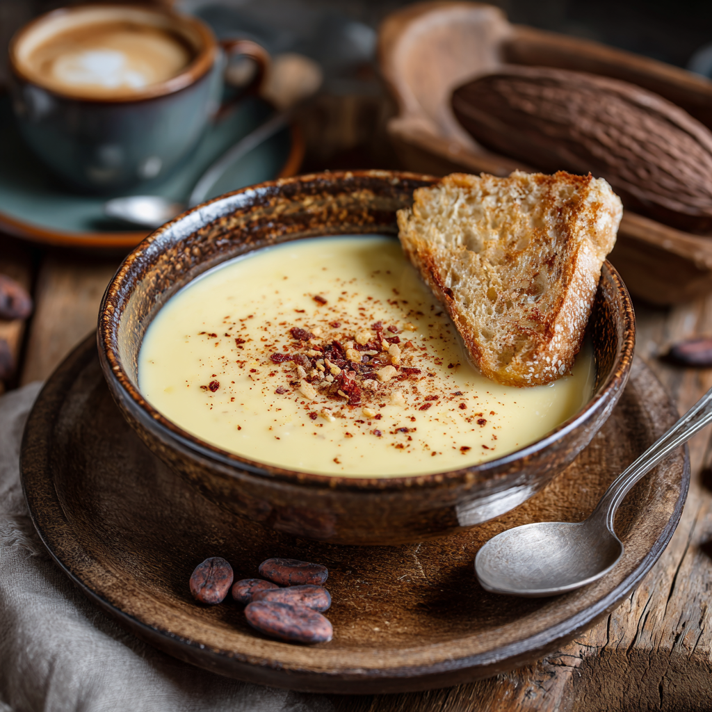 sopa de chocolate blanco