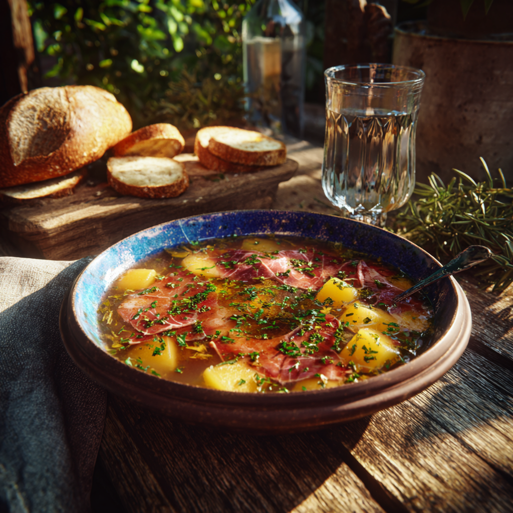 sopa de melon y jamon