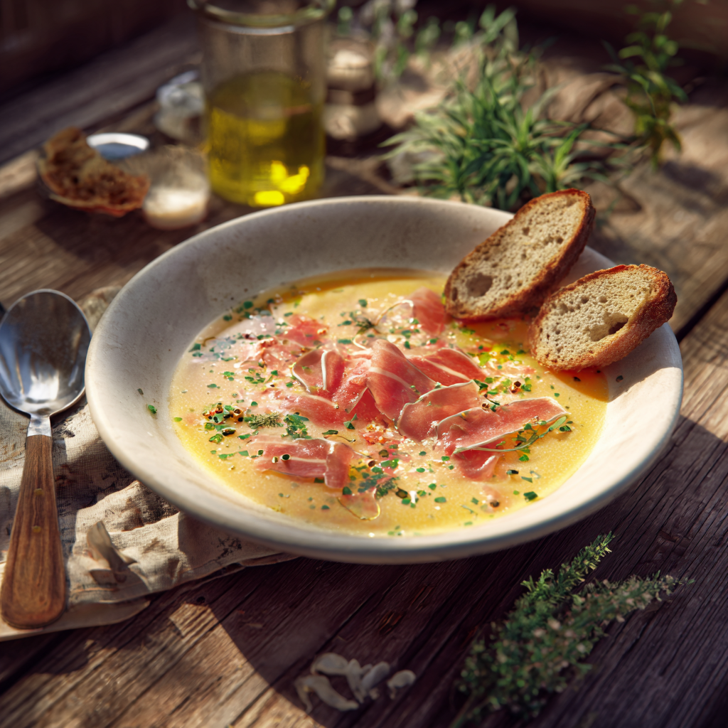 sopa de melon y jamon