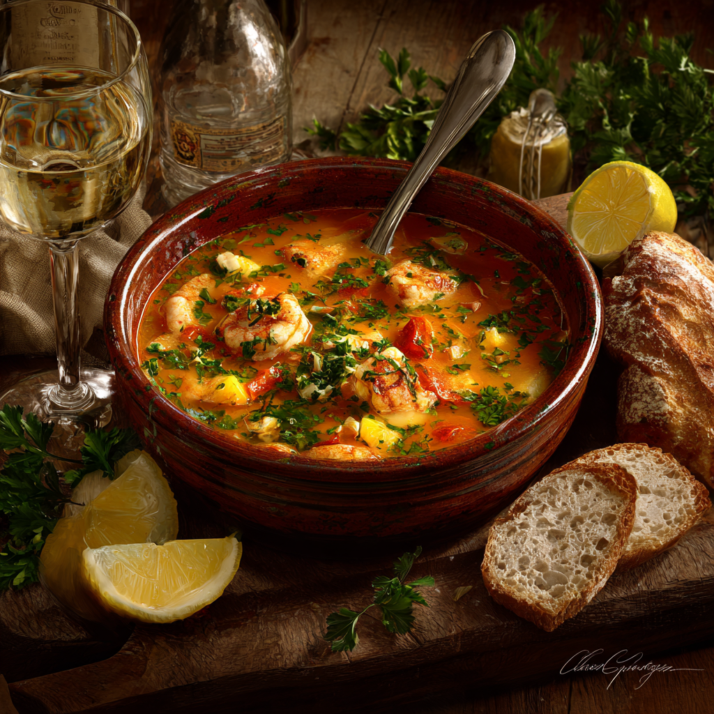 sopa de pescado tradicional vasca