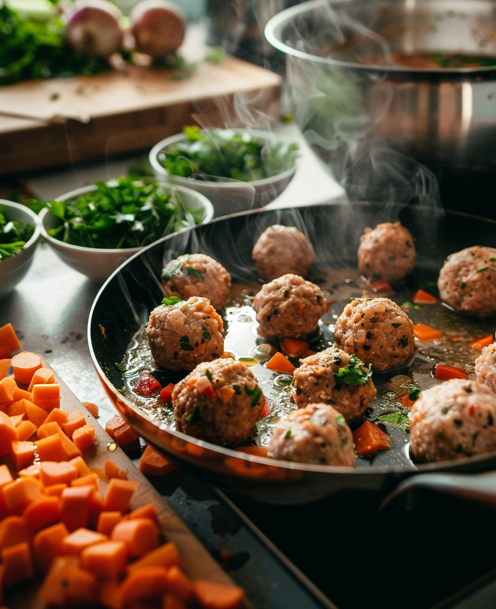 albóndigas con verduras