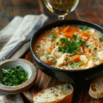 arroz caldoso con pollo y verduras