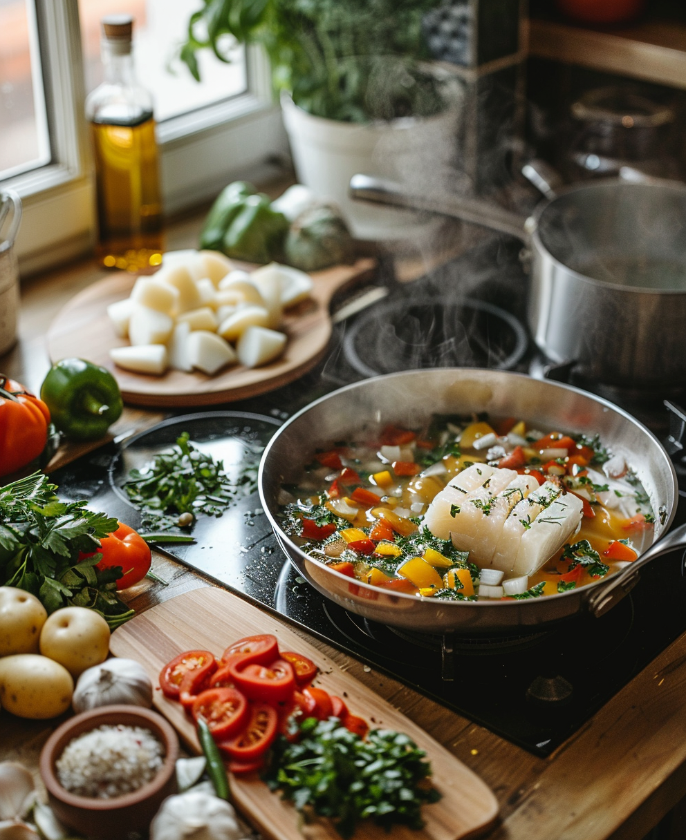 bacalao con verduras