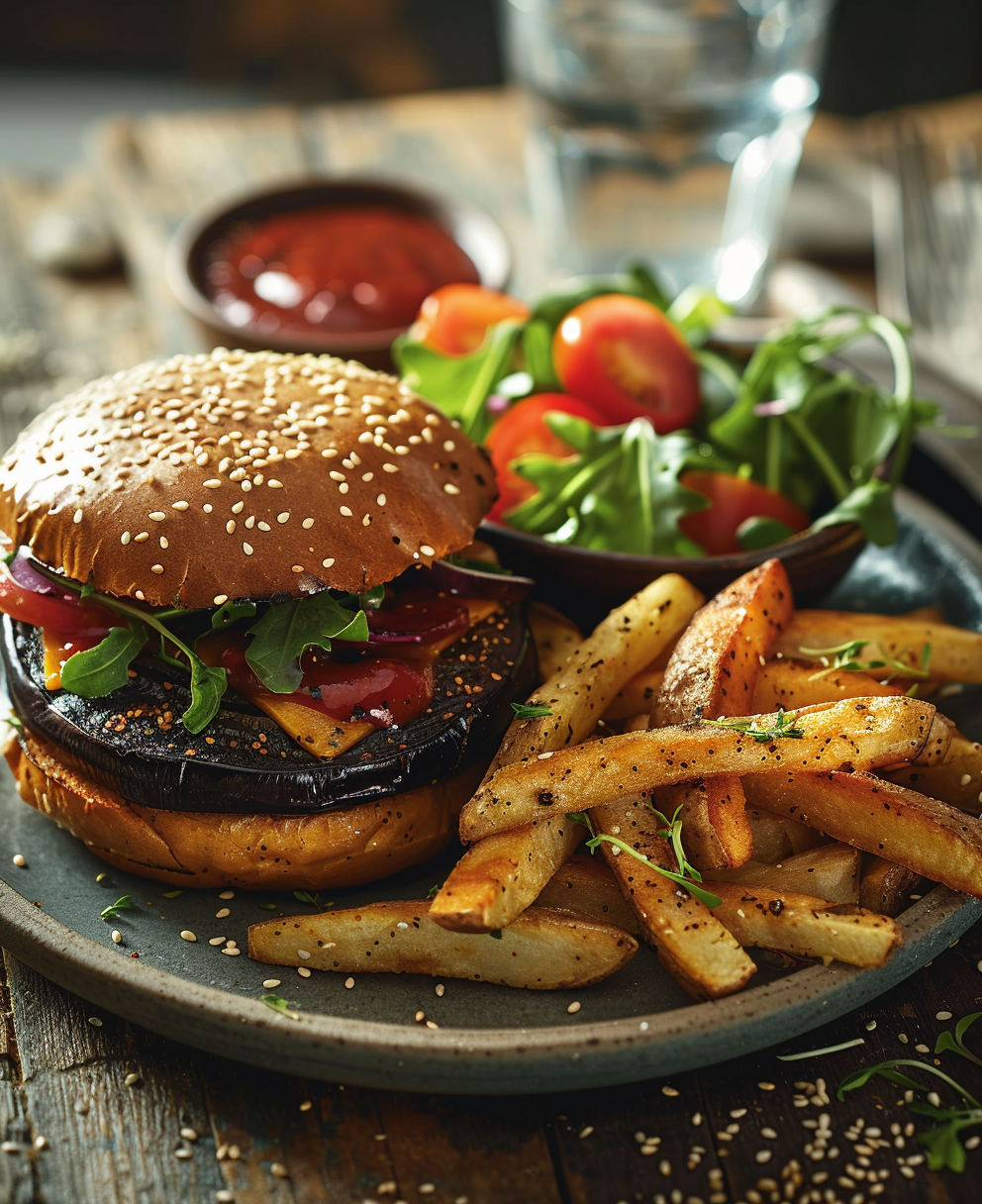 hamburguesa de berenjena