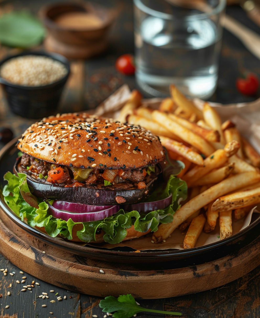hamburguesa de berenjena
