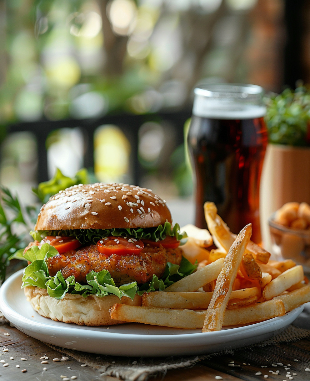 hamburguesa de pollo crujiente