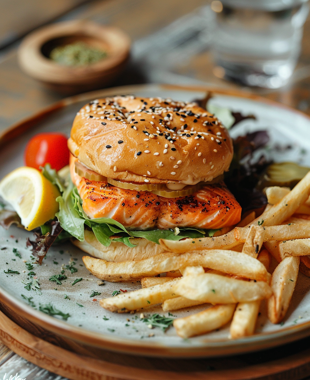 hamburguesa de salmón