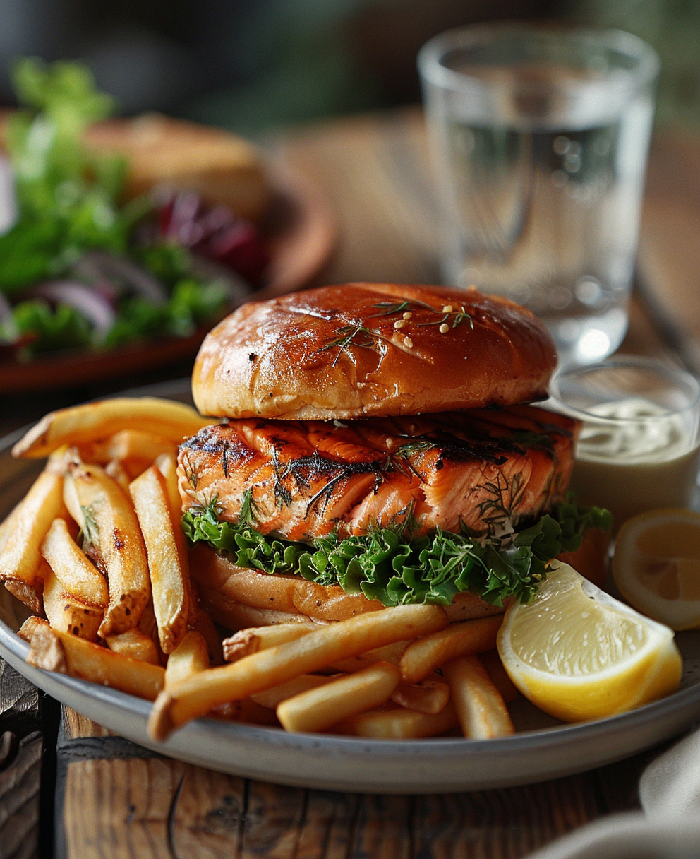 hamburguesa de salmón
