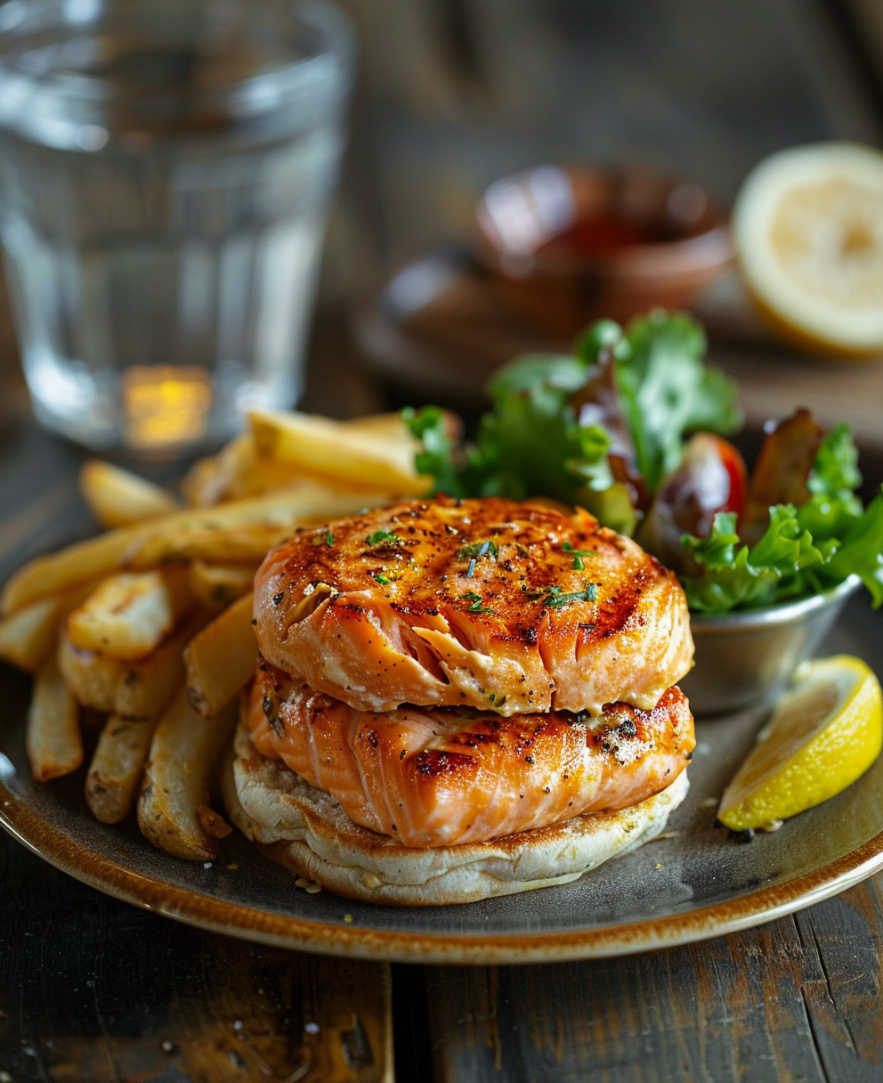 hamburguesa de salmón