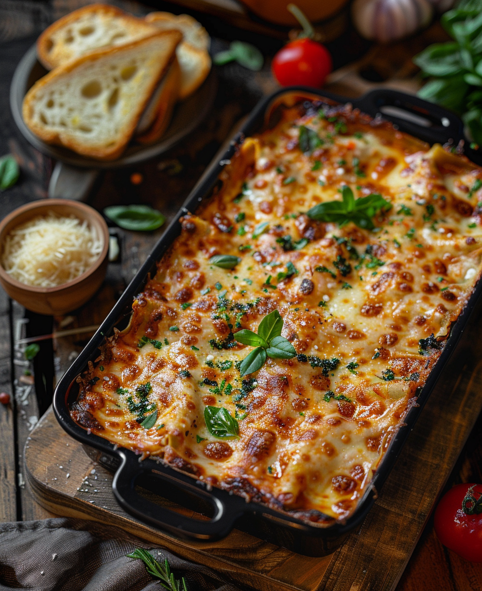 lasaña de verduras y carne