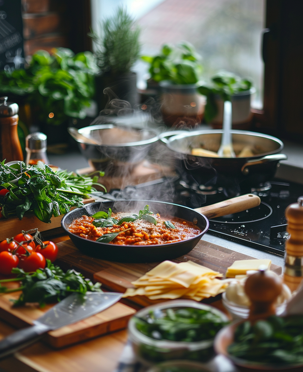 lasaña de verduras y carne