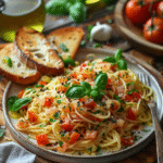 pasta con verduras salteadas