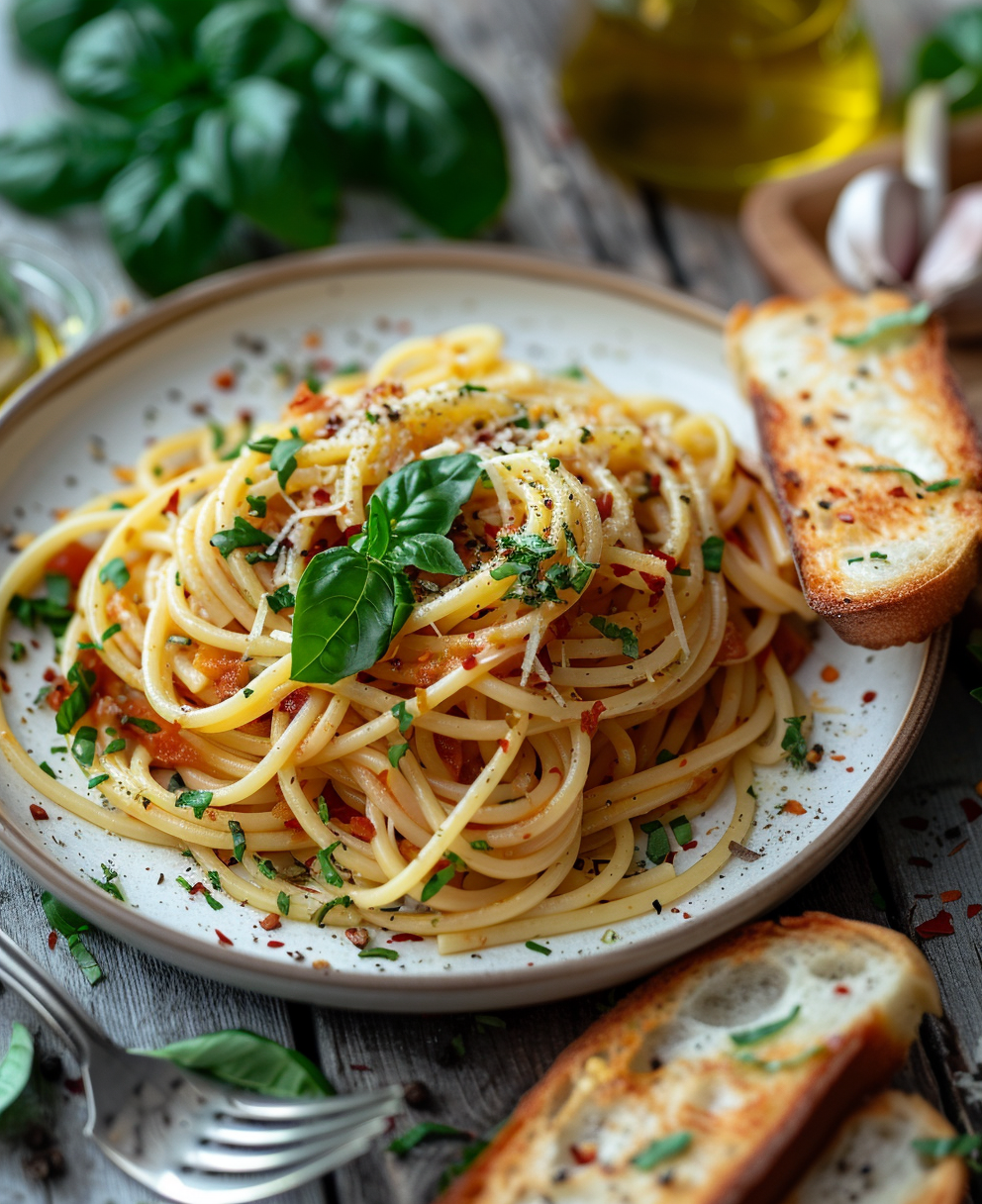 pasta con verduras salteadas