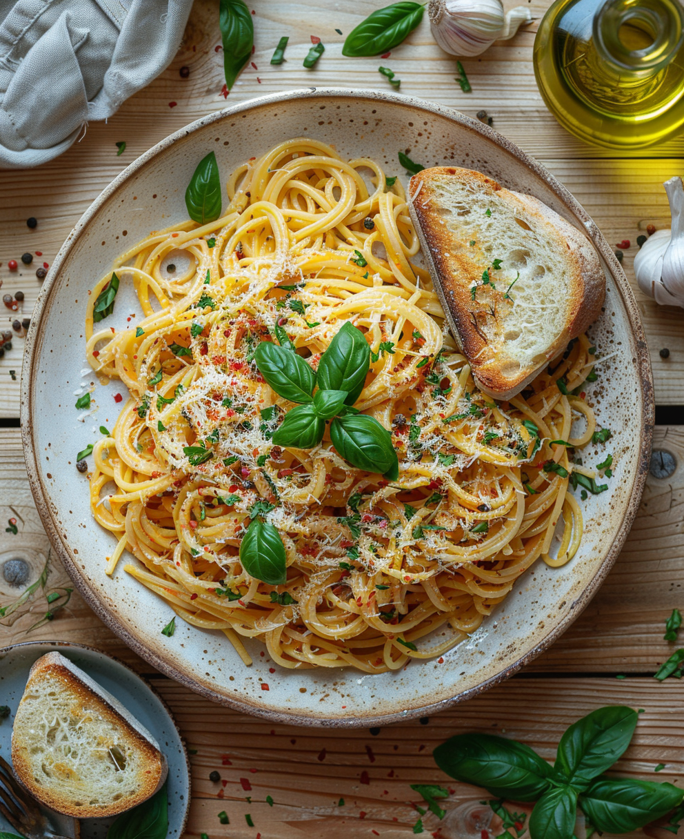 pasta con verduras salteadas