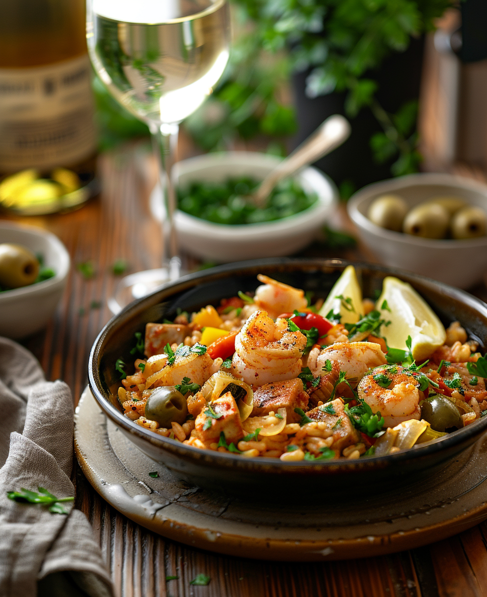 arroz con bacalao y verduras
