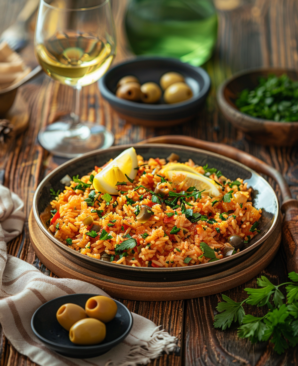 arroz con bacalao y verduras