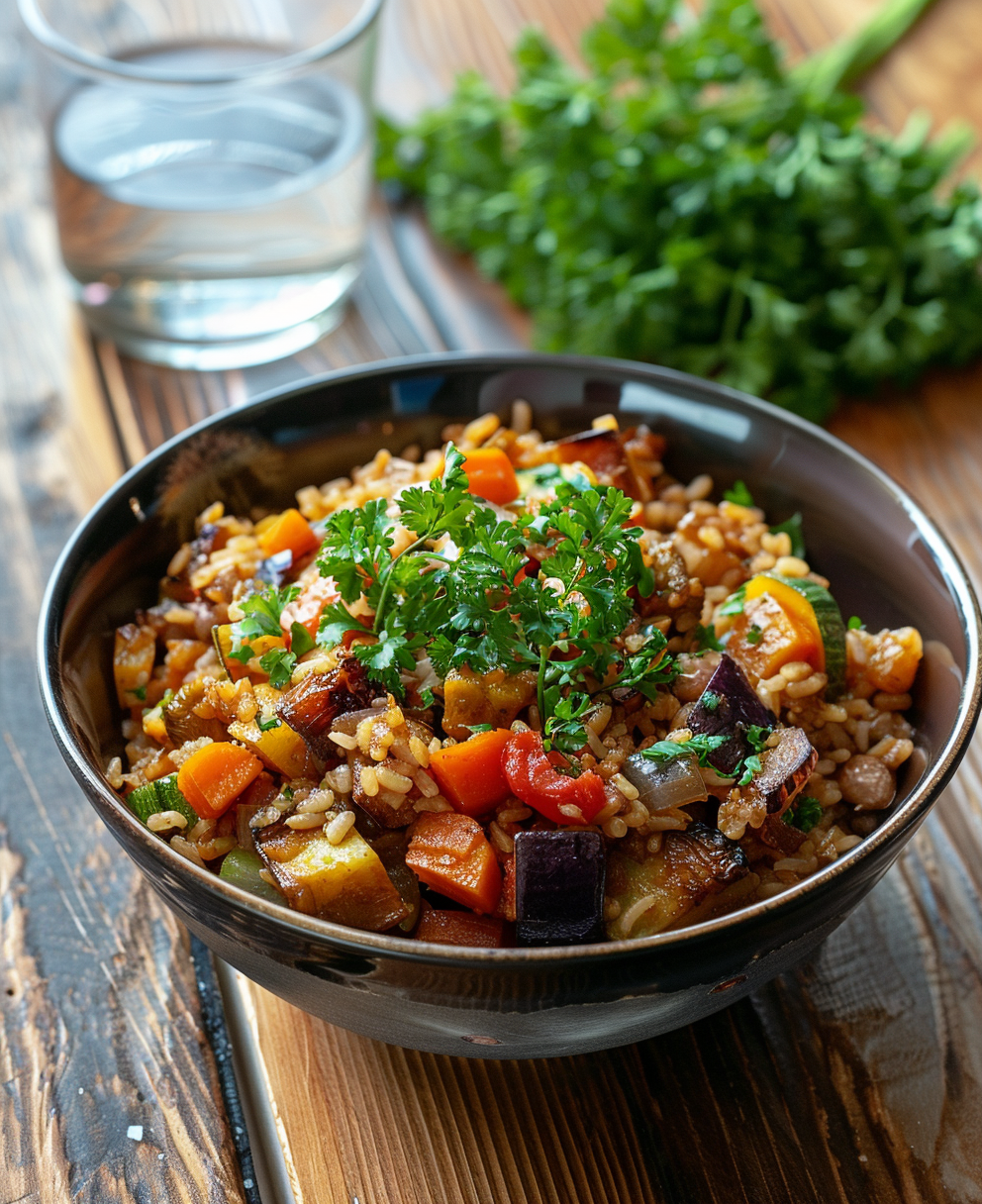 arroz integral con verduras