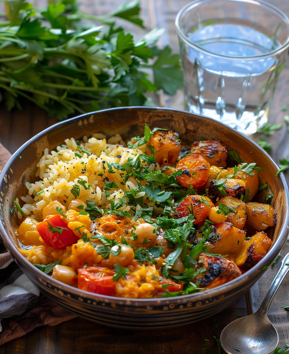 arroz integral con verduras