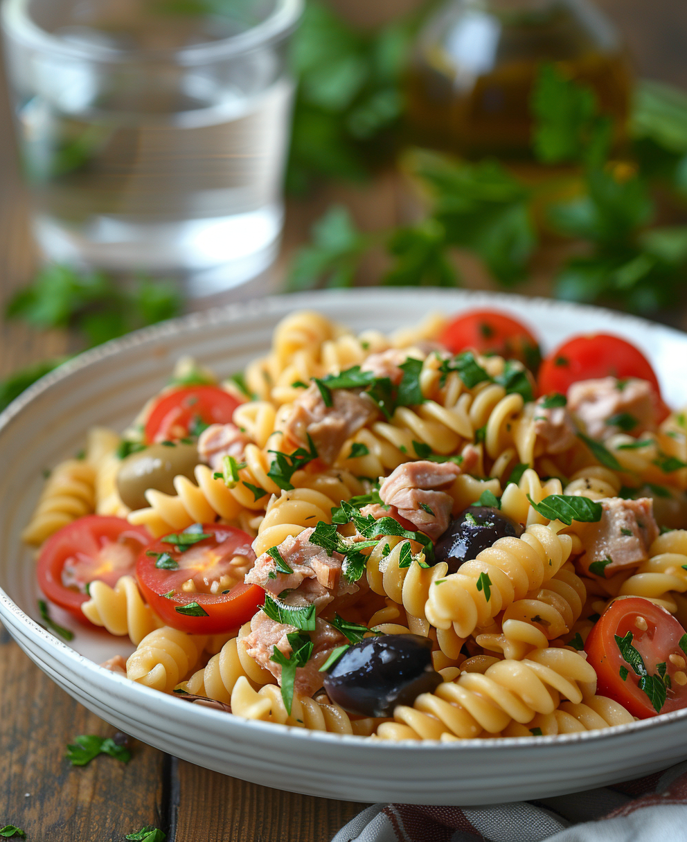 ensalada de pasta con atún