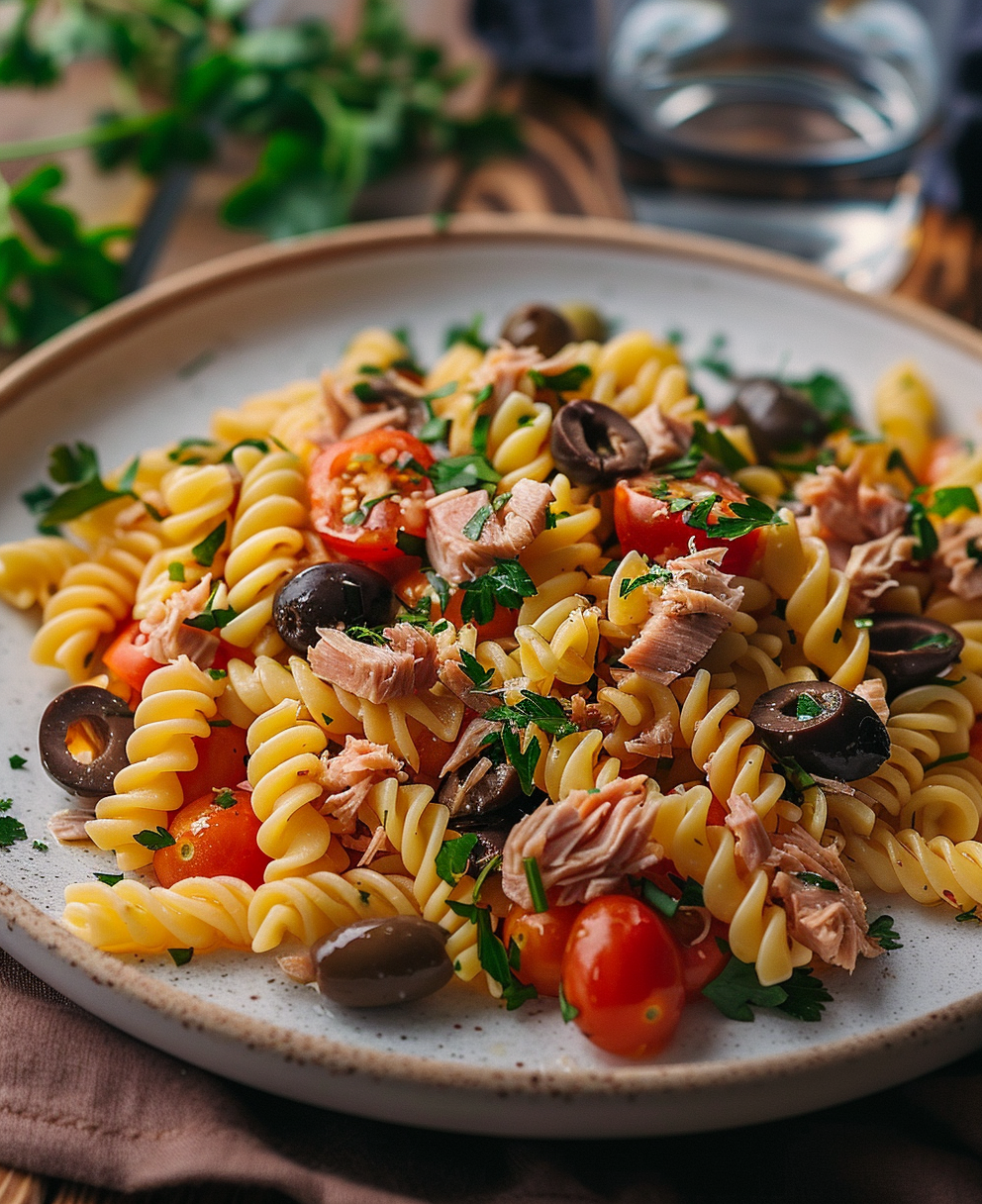 ensalada de pasta con atún